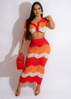 Just My Type  Crochet Skirt Set Red