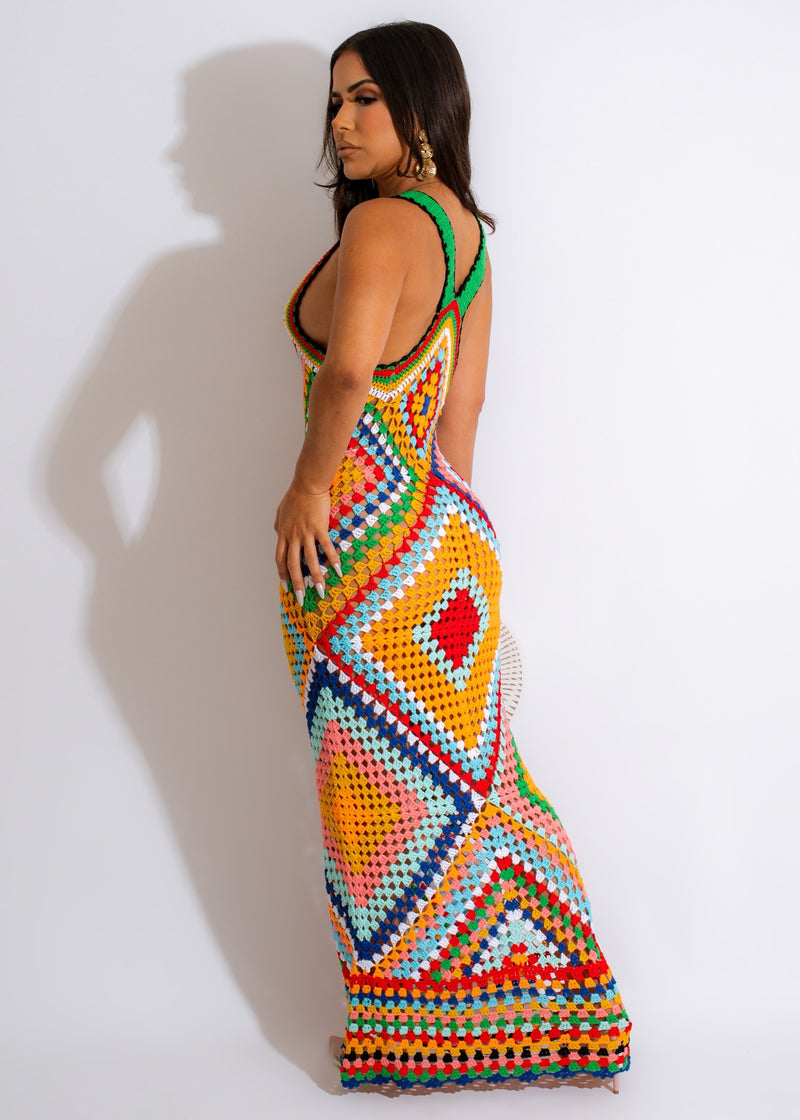 Resort Paradise Crochet Maxi Dress
