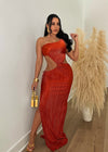 Dance On My Own Maxi Dress Orange