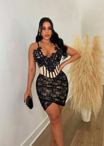 Love Couple Lace Bandage Mini Dress