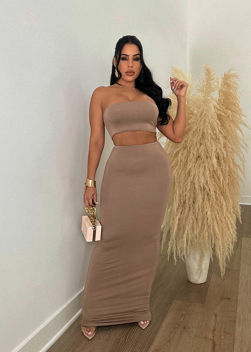 Midnight Train Skirt Set Nude