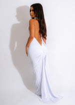 Big City Big Dreams Ruched Maxi Dress White
