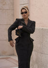 Executive Edge Blazer Maxi Dress Black