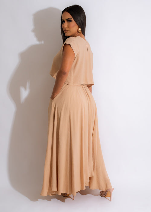 See You Again Skirt Set Nude