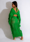 All The Way Hot Crochet Skirt Set Green