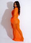 In The Tropics Crochet Maxi Dress Orange