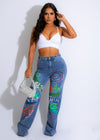 Can't Read Me Rhinestone Jeans