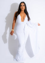 One More Time Ruched Maxi Dress White