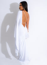One More Time Ruched Maxi Dress White