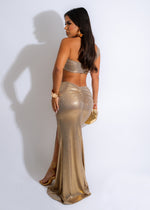 Look My Way Metallic Maxi Dress