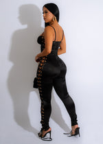 Hit The Town Satin Jumpsuit Black