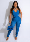 Follow Me Ribbed Pant Set Blue