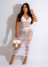 I'm The Vision Crochet Cover Up White - a stylish beachwear option that provides coverage and a fashionable look for a day at the beach or pool 