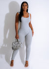 Just Her Ribbed Jumpsuit Grey