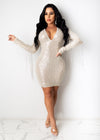 Pearl Diva Mini Dress Silver