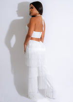 She's Untamable Fringe Jumpsuit White