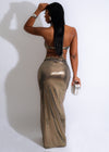 Can't Resist Metallic Skirt Set Silver