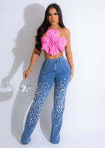 My Petals Rhinestones Crop Top