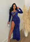 Reflection Sequin Maxi Dress Set Blue