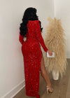 Reflection Sequin Maxi Dress Set Red