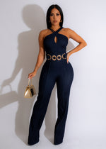 Shiny Happy People Denim Jumpsuit