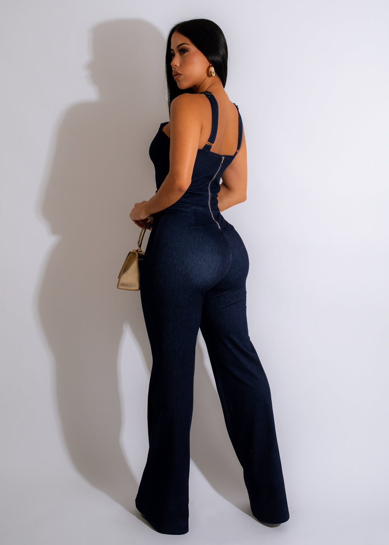 Shiny Happy People Denim Jumpsuit