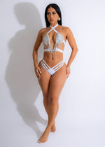Perfect In My Travel Rhinestones Bikini White