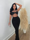 She's The Moment Rhinestone Crop Top Black