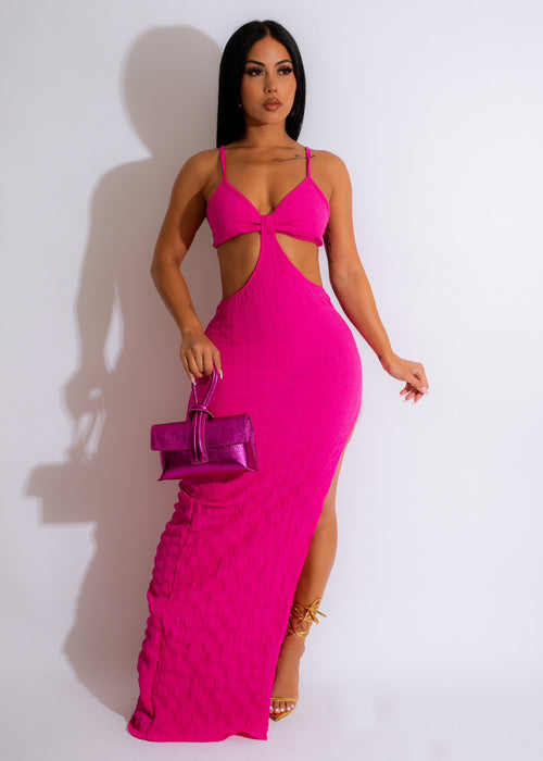 Work On It Popcorn Maxi Dress Pink