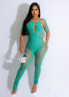 Destiny Distressed Jumpsuit Green