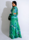 Modest Muse Diamonds Ruched Maxi Dress Green