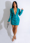 Feeling Perfect Faux Leather Blazer Mini Dress Blue
