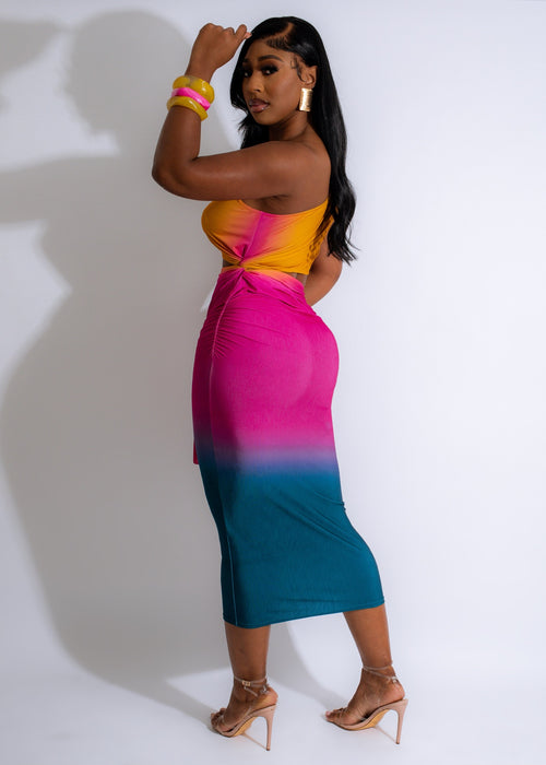 Success Elevate Ruched Maxi Dress Yellow