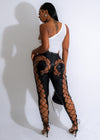Different Galaxy Faux Leather Pants Black