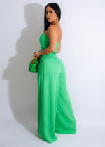 I Bet My Life Linen Pant Set Green