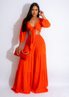 My Relationship Linen Pant Set Orange