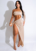 I Give You My Love Metallic Maxi Dress
