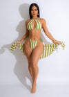 Sea You Soon Popcorn Bikini Set Green