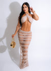 Never Ending Crochet Skirt Set Cover Up Nude