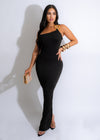 Snake Look Maxi Dress Black