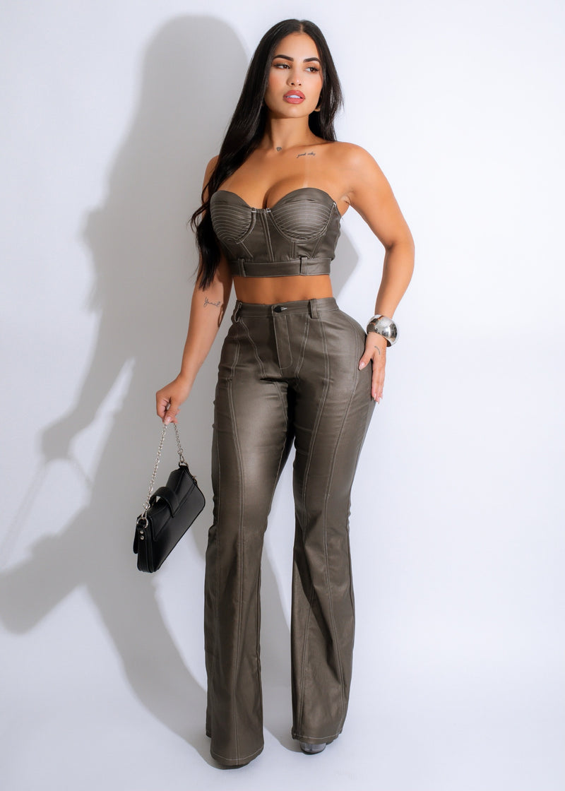 Look At Me Faux Leather Pant Set
