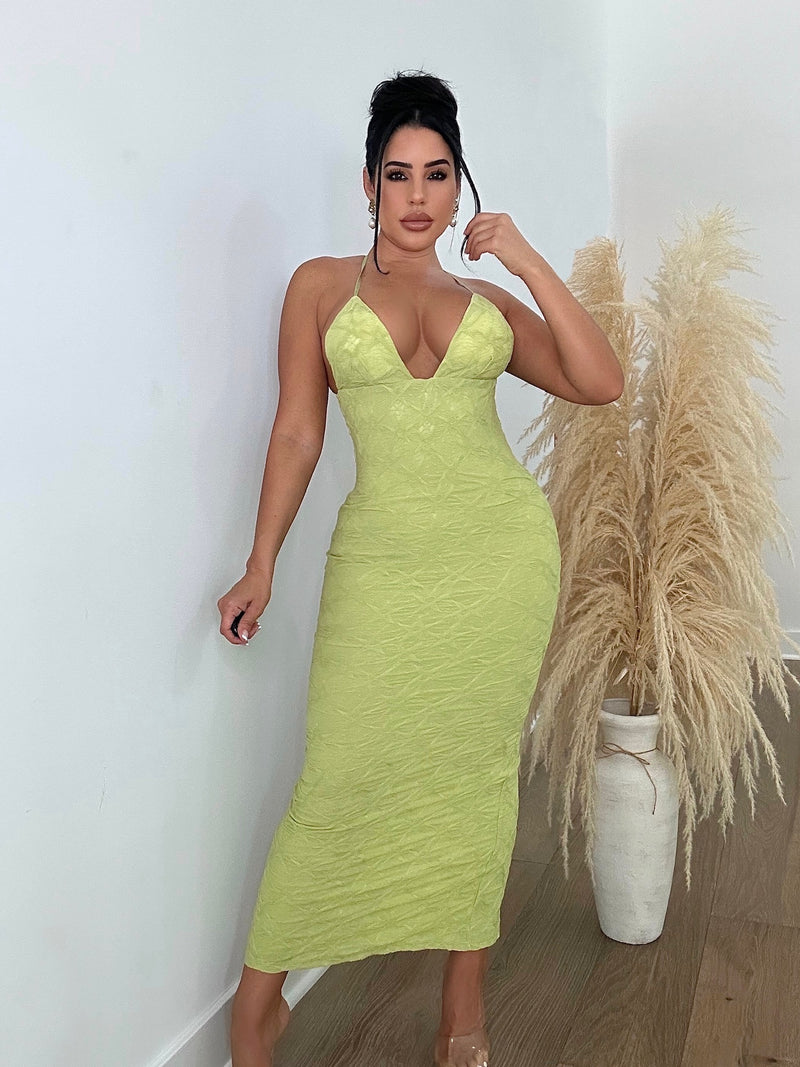 Found Love Maxi Starfish Dress Green