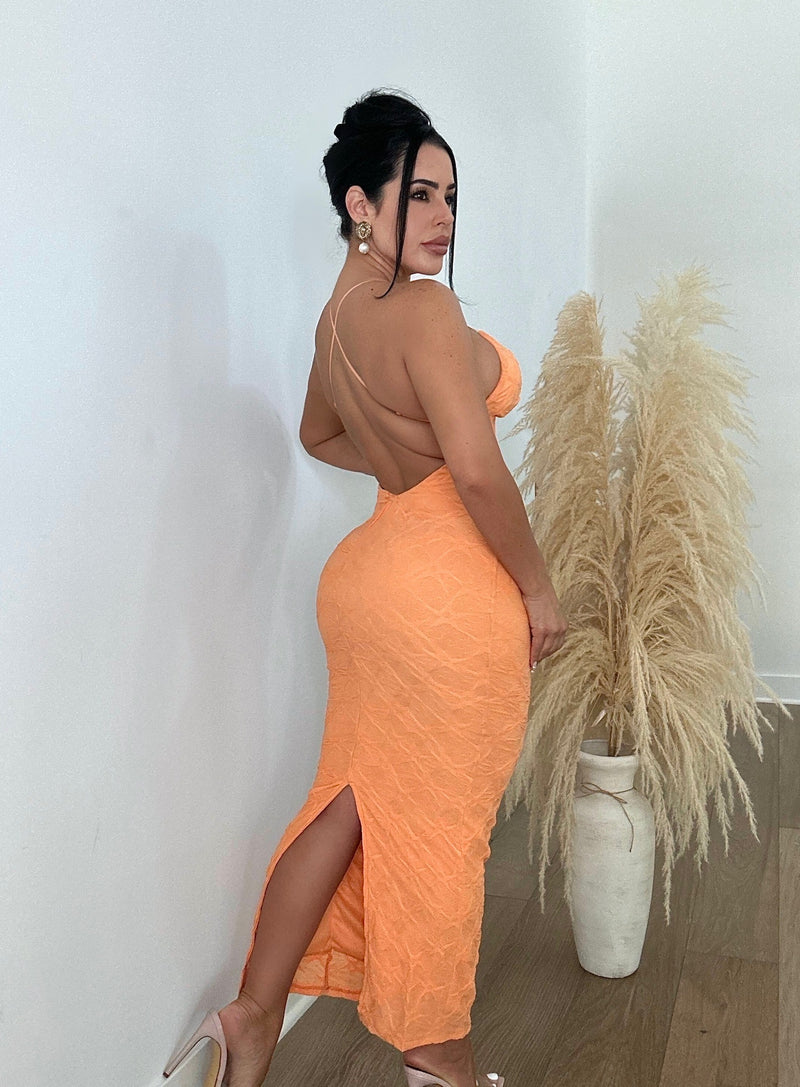 Found Love Midi Starfish Dress Orange