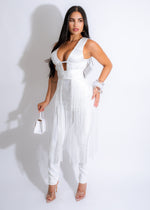 Exclusive Bandage Fringe Pant Set White