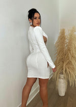 Time To Celebrate Rhinestone Mini Dress White
