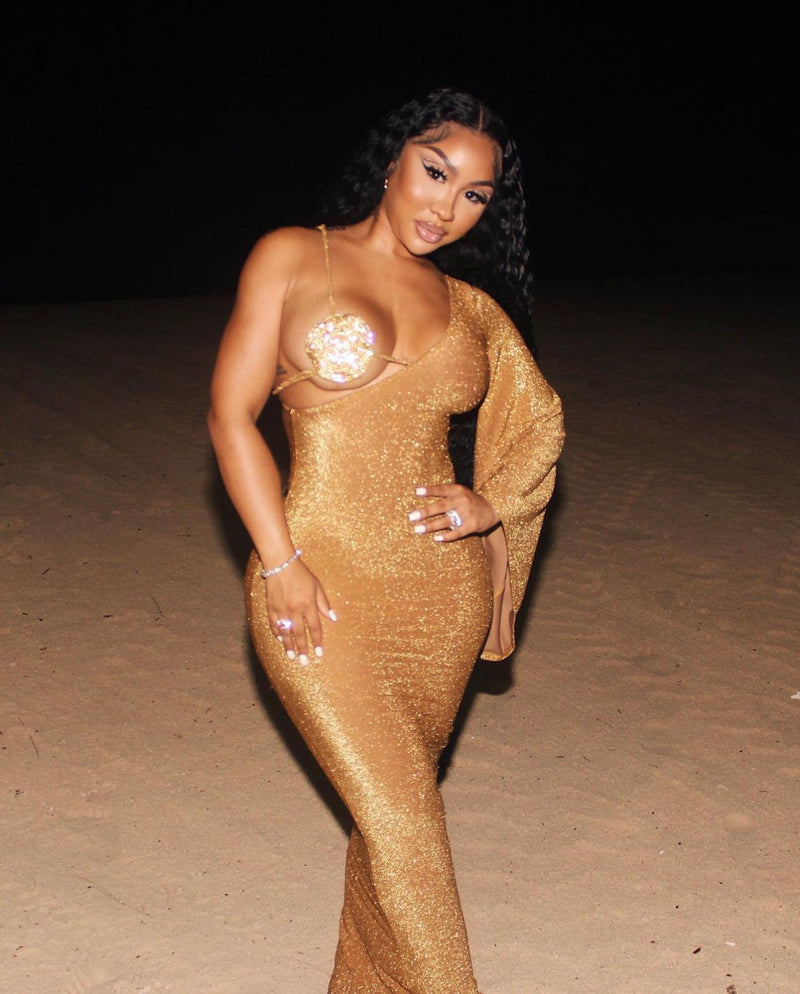 Beach Goddess Glitter Maxi Dress