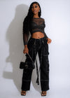 Kiss It Better Metallic Top Set  Black