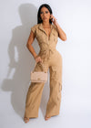 Favorite Girl Cargo Jumpsuit Nude