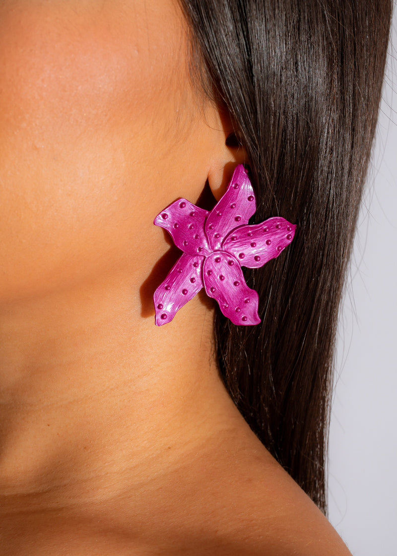 Shining Star Earrings  Purple