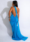 Big City Big Dreams Ruched Maxi Dress Blue